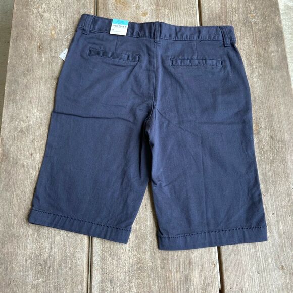 Old Navy Girls Shorts Sz 14‎ Classic Rise Navy Blue Uniform Adjustable Waist NEW - Picture 3 of 8